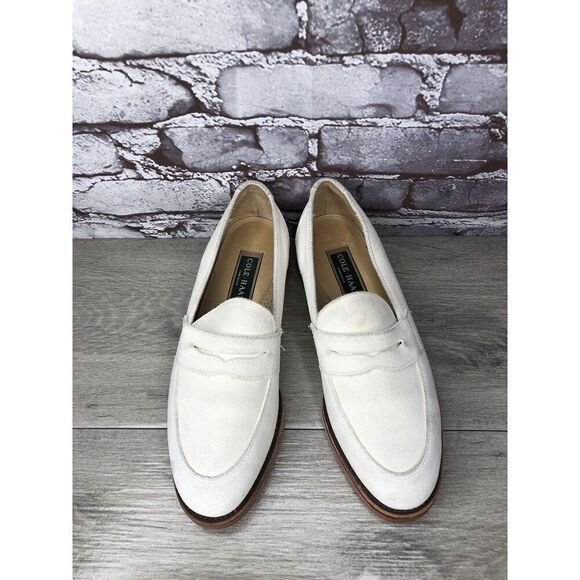 Cole Haan White Suede Leather Penny Loafers Casual Shoes Women’s Sz 8.5B US/39EU - Picture 13 of 16